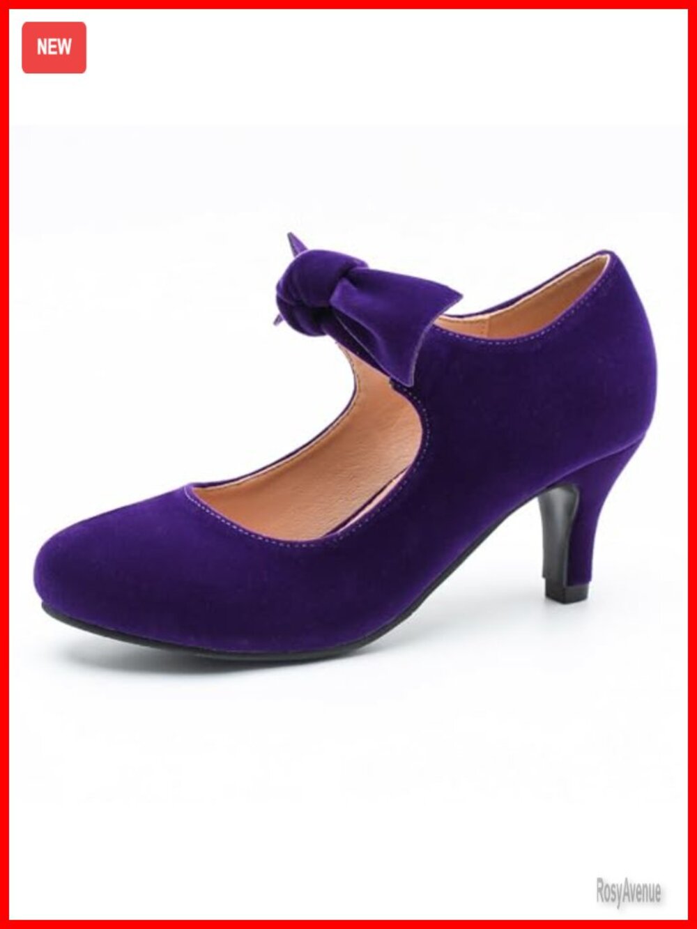 Women's Kitten Heel Mary Jane Pumps Bow Round Toe Dress Shoes